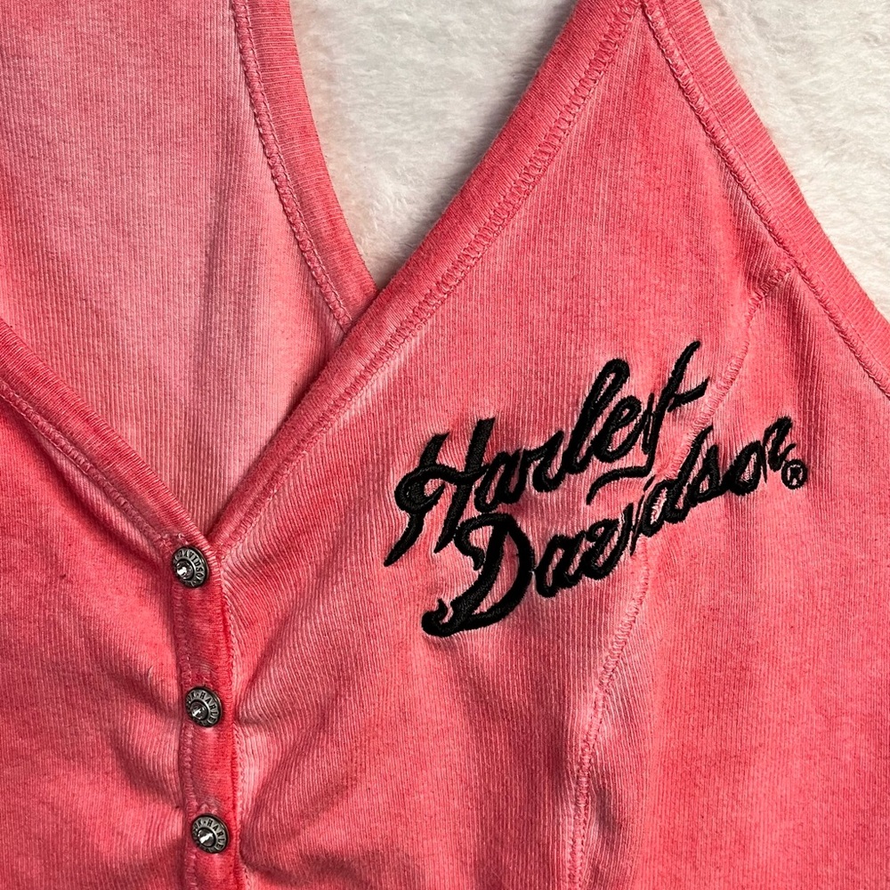 Harley-Davidson Coral Pink Racerback Tank Top - Picture 2 of 4